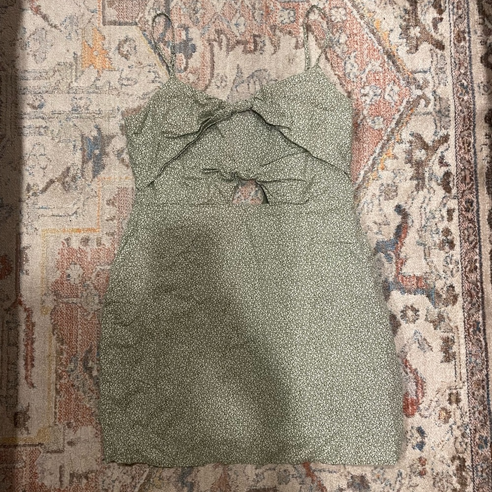 Abercrombie Green Floral Dress with Cutout